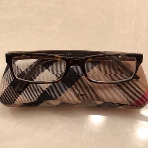Burberry tortoise glasses with silver check arms